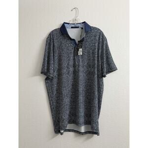 Greyson Golf Polo All Over Print Men’s L Blue White NWT Short Sleeve